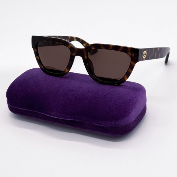 NEW GUCCI GG1578S 002 CAT EYE HAVANA BROWN WOMEN SUNGLASSES GUCCI - Picture 1 of 12